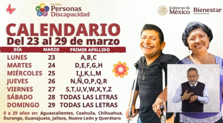 Abren registro para la Pensión Bienestar de Personas con Discapacidad