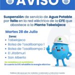  La Junta de Agua Potable y Alcantarillado del Municipio de Ahome (JAPAMA) informó este martes 28 de julio sobre la suspensión temporal del servicio de agua potable en cinco comunidades.
