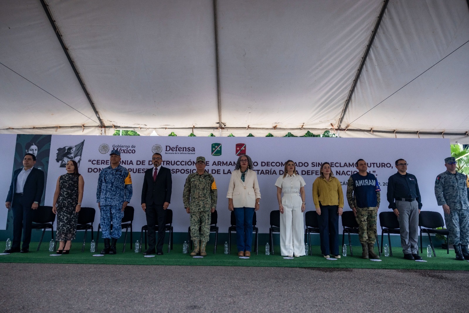 Atestigua Gobernadora Graciela Domínguez ceremonia de destrucción de armamento donado y decomisado en la Novena Zona Militar