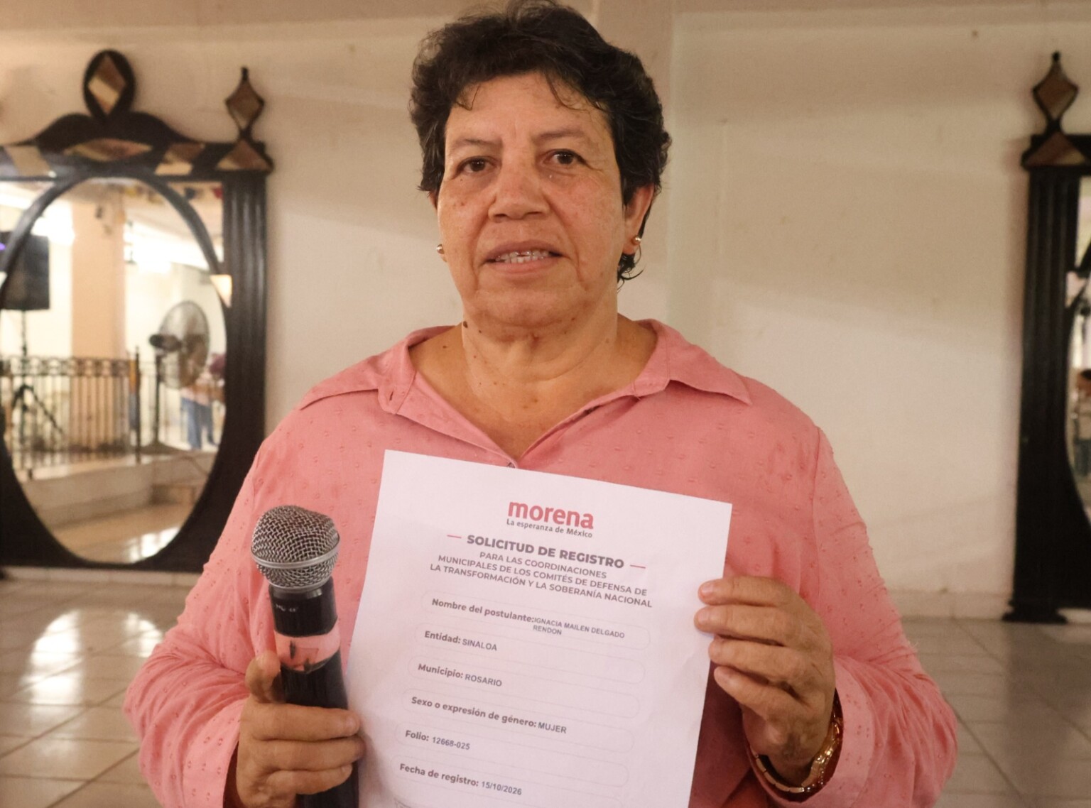 MAILEN DELGADO SE REGISTRÓ POR LA COORDINACIÓN DE MORENA EN EL ROSARIO